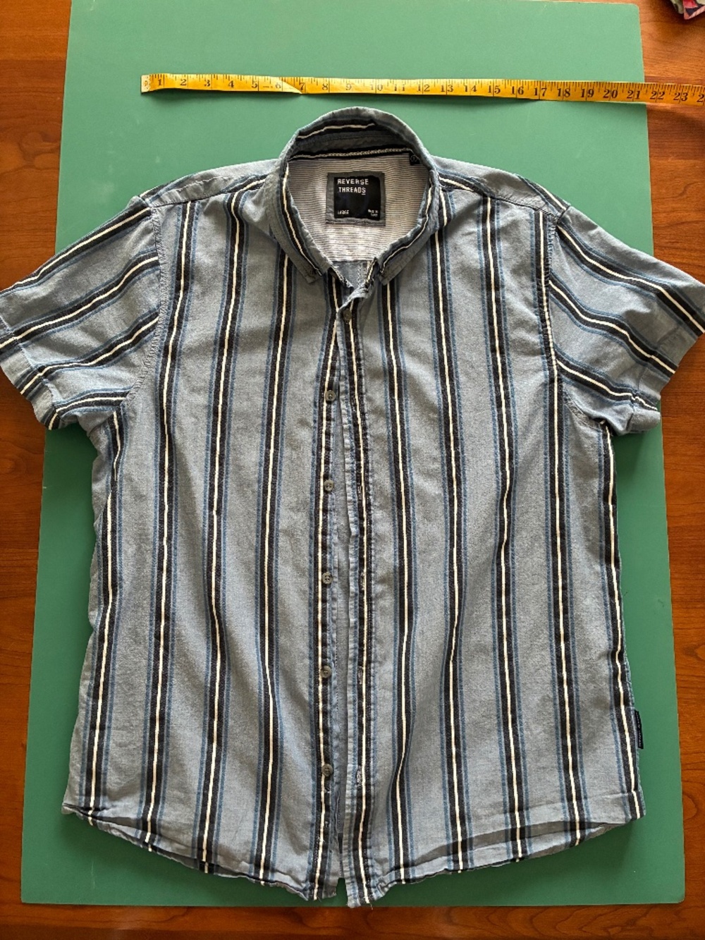 Men’s Reverse Threads 100% Cotton Short Sleeve Shirt Size L